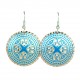 Boucles d'oreilles orientales bleues rondes Atoosha