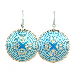 Boucles d'oreilles orientales bleues rondes Atoosha