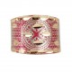 Cadeau artisanal, Bague artisanale en cuivre Kasra rouge design oriental