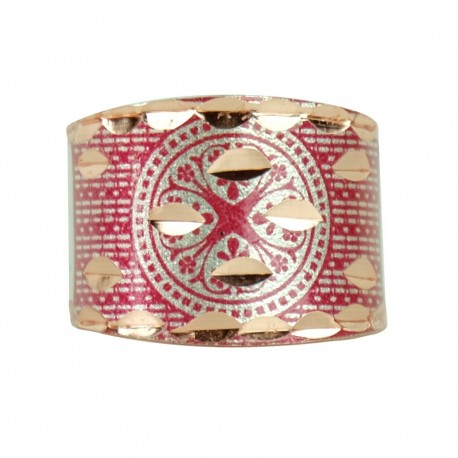 Cadeau artisanal, Bague artisanale en cuivre Kasra rouge design oriental