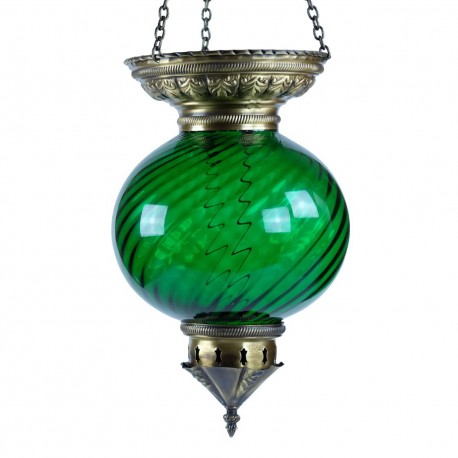 Grande lanterne orientale verte Nergal, décoration orientale