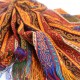 Tissu décoratif Batys 2m, design exotique ethnique coloré (jaune, rouge, noir, bleu, vert...)