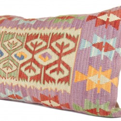 Grand coussin artisanal violet en kilim Tyana