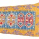 Coussin coloré décoratif jaune et bleu Comana