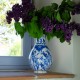 Vase bleu en céramique ottomane Necla 25cm, décor fleuri Iznik