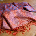 Foulard ethnique rouge et bleu Hayal