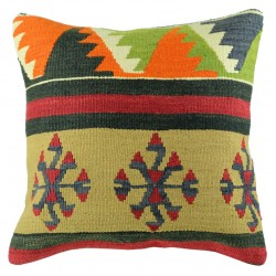 Coussin vintage beige en kilim Kolon B053