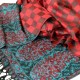 Châle Pashmina Hayal rouge et noir style bohème oriental