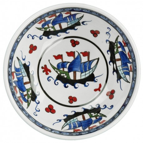 Bol décoré de bateaux Galyon 16cm, style ottoman