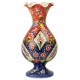Vase ethnique artisanal Alis bleu et rouge 20cm