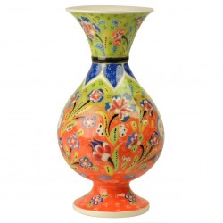 Vase multicolore fait main Alis 20cm orange et vert