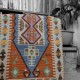 Coussin original décoratif en kilim orange 100x60 Sinope