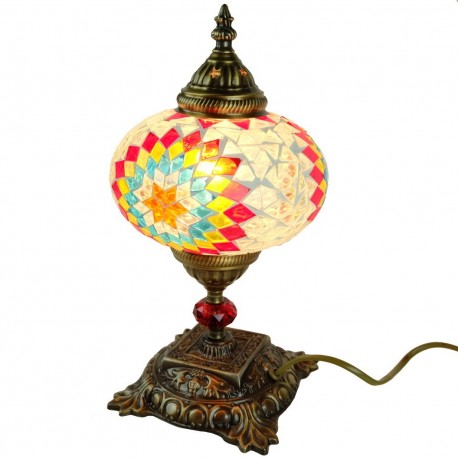 Lampe de chevet originale en mosaïque et laiton Baal