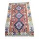 Tapis turc rouge pastel en kilim traditionnel K6