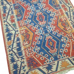 Tapis Oriental Decor Bleu et Rouge en Kilim K8