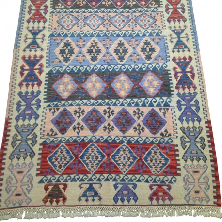 Tapis Kilim Pastel Vintage, Design Kurde K9