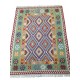 Tapis Rectangulaire, Kilim Vert, Violet et Jaune S24 par KaravaneSerail