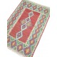 Magnifique Tapis Vert et Rouge, Kilim Vintage de Turquie S22