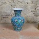 Vase turquoise Derya 20cm en céramique au décor fleuri Iznik