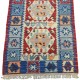 Petit tapis d'Anatolie, kilim rouge et bleu C37