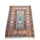 Tapis Kilim Rouge et Noir au Design Original Vintage S25