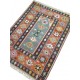 Tapis Kilim Rouge et Noir au Design Original Vintage S25