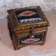 Boîte en bois et kilim noir Krysios pour bijoux par KaravaneSerail