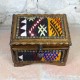 Grande boîte à bijoux décorée de kilim artisanal jaune et noir Isios