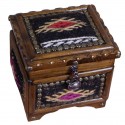 Boîte à bijoux en bois et kilim Krysios noire