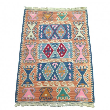 Petit tapis kilim oriental orange C38