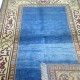 Tapis velours bleu et beige Oushak (Turquie) S02