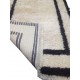 Tapis blanc et noir Tülü, tapis berbère, tapis beni ouarain S05