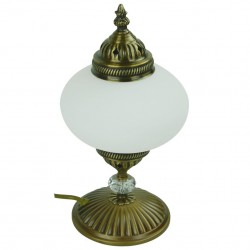 Lampe de salon originale en verre dépoli et laiton Cynia