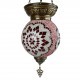 Lampe ethnique rouge en mosaïque Istiana, cadeau oriental