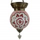 Lampe ethnique rouge en mosaïque Istiana, cadeau oriental