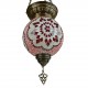 Lampe ethnique rouge en mosaïque Istiana, cadeau oriental