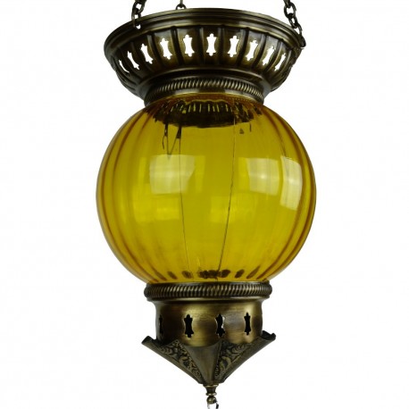 Lanterne marocaine jaune Kirisha, déco orientale