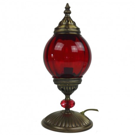 Lampe de chevet rouge Akaïa, decoration orientale