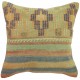 Coussin décoratif en kilim couleurs pastel Kolon C050