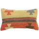 Coussin kilim ethnique orange et beige Lumbar C039