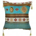 Coussin ethnique Bythinia turquoise