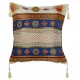 Coussin ethnique chic bleu et blanc Bythinia