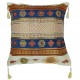 Coussin ethnique chic bleu et blanc Bythinia