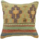 Coussin kilim bohème aux couleurs pastel vintage Kolon C094