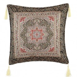 Coussin décor oriental noir Lycia