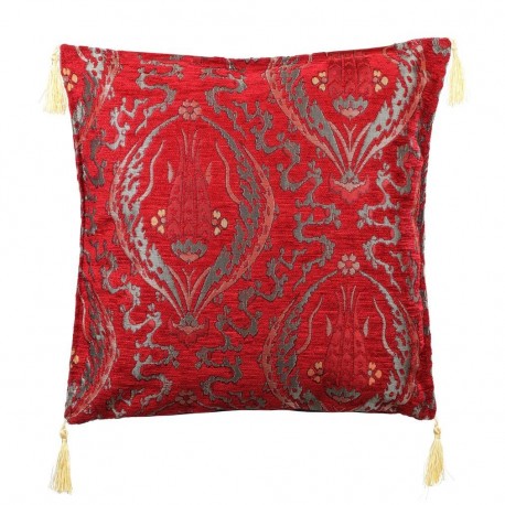 Coussin ethnique bohème rouge Galatia