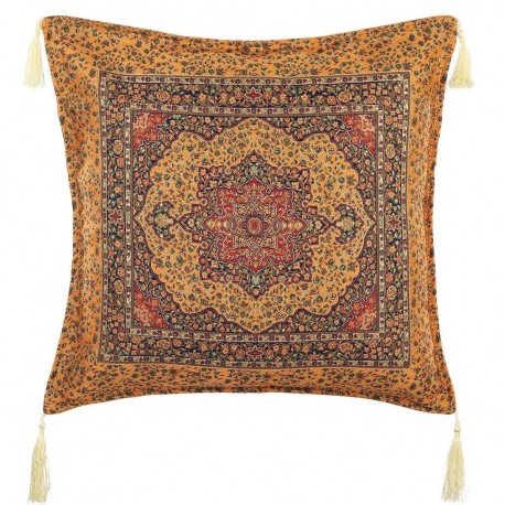 Coussin oriental orange Lycia au design exotique