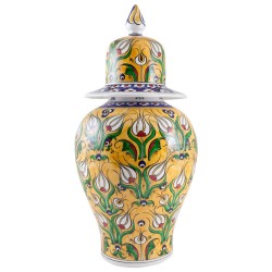 Porcelaine orientale, jarre jaune Derya 20cm avec tulipes