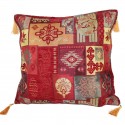 Housse de coussin patchwork Pisidia rouge