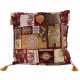 Coussin patchwork ethnique beige Pisidia